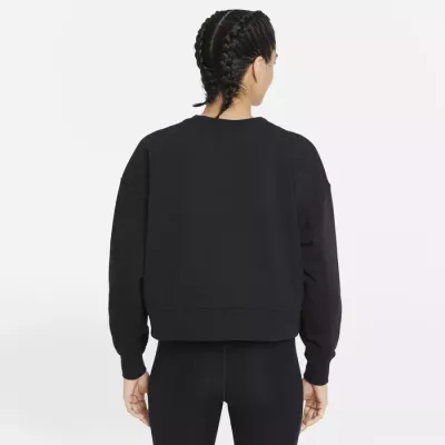 Sweat crop Nike Dri-FIT Get Fit femme noir imprimé Just Do It swoosh blanc DD6130-010