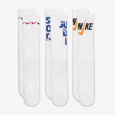 Chaussettes Nike Everyday Plus Cushioned blanc multicolore lot de 3 paires Dri-FIT DH3822-902