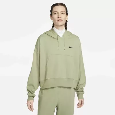 Sweat à capuche oversize Nike Sportswear Jersey femme vert sauge swoosh noir DM6417-386