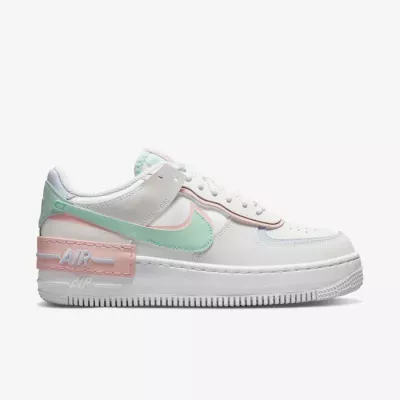 Nike Air Force 1 Shadow femme blanc swoosh menthe glaciale rose pastel double semelle CI0919-117