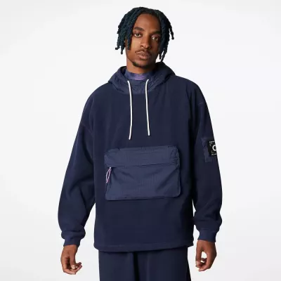 Converse Counter Climate Seasonal Fabric Hoodie 10024018-A02 sweat capuche polaire ripstop bleu marine homme poche cargo