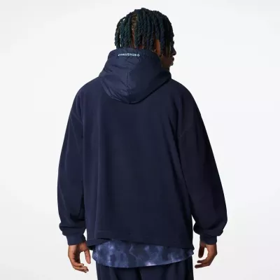 Converse Counter Climate Seasonal Fabric Hoodie 10024018-A02 sweat capuche polaire ripstop bleu marine homme poche cargo