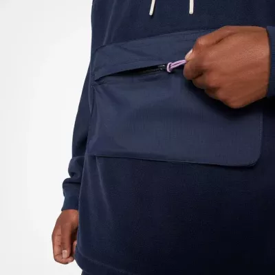 Converse Counter Climate Seasonal Fabric Hoodie 10024018-A02 sweat capuche polaire ripstop bleu marine homme poche cargo
