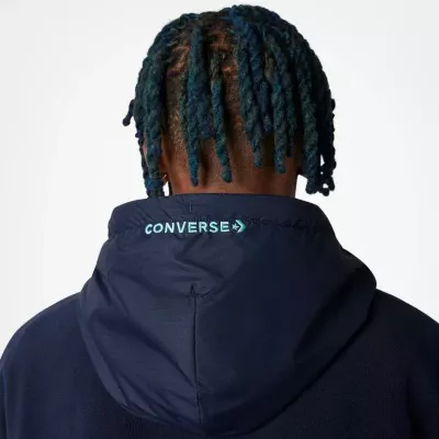 Converse Counter Climate Seasonal Fabric Hoodie 10024018-A02 sweat capuche polaire ripstop bleu marine homme poche cargo