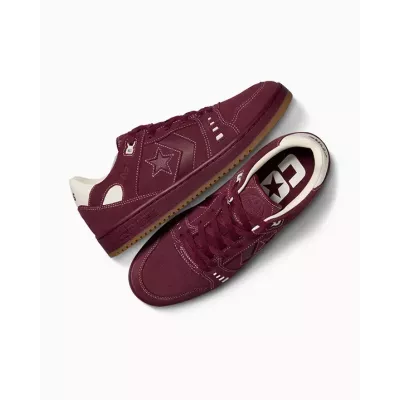 Converse AS-1 Pro A06658C sneaker basse daim cuir bordeaux unisexe ton sur ton semelle gum caramel design Alexis Sablone
