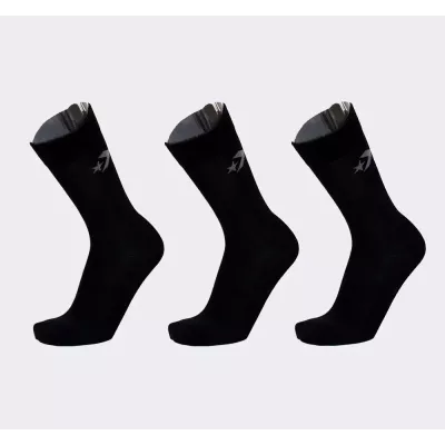 Converse Basic Crew E745B lot 3 paires chaussettes montantes noires homme logo Star Chevron ventilation smooth toe seam