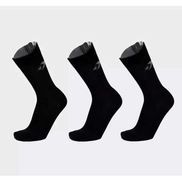 3PP CONVERSE MEN BASIC CREW, FLAT KNIT, SMOOTH TOE SEAM