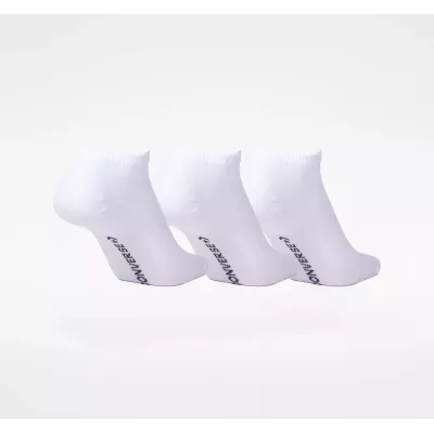 Converse Basic Low Cut E747W lot 3 paires chaussettes basses blanches homme logo Converse brodé smooth toe seam coton