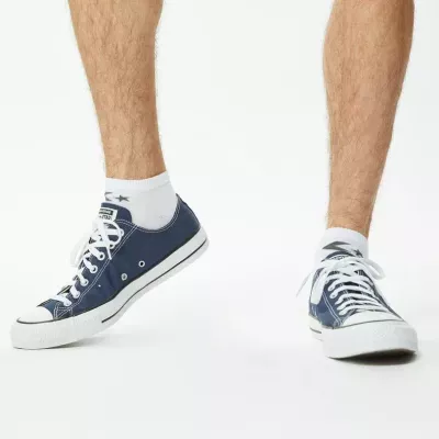 Converse Basic Low Cut E747W lot 3 paires chaussettes basses blanches homme logo Converse brodé smooth toe seam coton