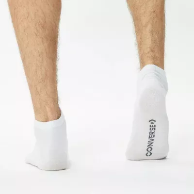 Converse Basic Low Cut E747W lot 3 paires chaussettes basses blanches homme logo Converse brodé smooth toe seam coton