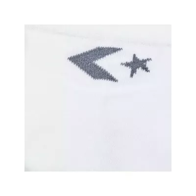 Converse Basic Low Cut E751W lot 3 paires chaussettes basses blanches femme logo Converse smooth toe seam coton