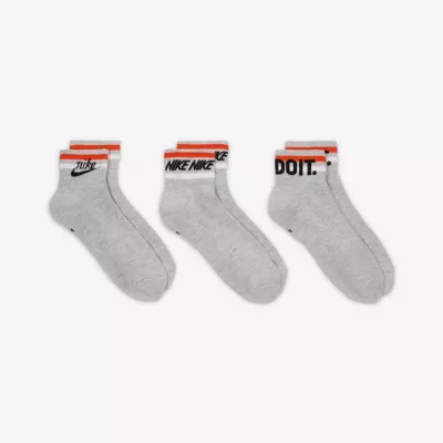 Lot de 3 paires de chaussettes Nike Everyday Essential Ankle grises unisexe DX5080-050