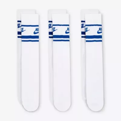 Lot de 3 paires de chaussettes Nike Sportswear Dri-FIT Everyday Essential blanches et bleues unisexe DX5089-105