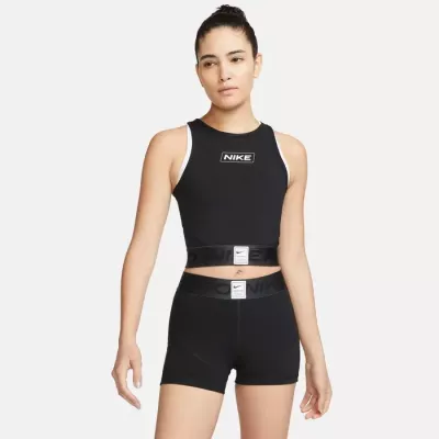 Débardeur crop top Nike Pro Dri-FIT Graphic femme noir DQ5593-010