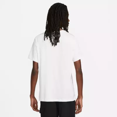 T-shirt Nike DZ2989-100 blanc homme en coton doux avec coupe décontractée et col côtelé