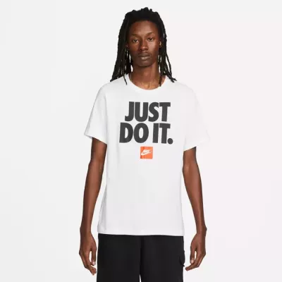 T-shirt Nike DZ2989-100 blanc homme en coton doux avec coupe décontractée et col côtelé