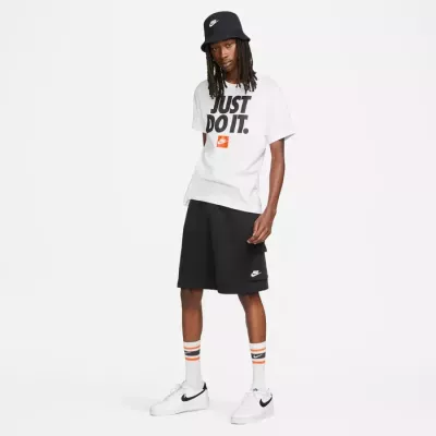 T-shirt Nike DZ2989-100 blanc homme en coton doux avec coupe décontractée et col côtelé