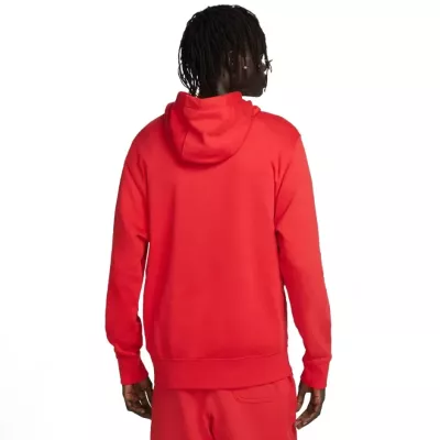 Sweat à capuche Nike Club French Terry FB7788-657 rouge avec logo Futura brodé et tissu éponge français