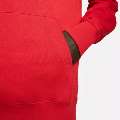 Sweat à capuche Nike Club French Terry FB7788-657 rouge avec logo Futura brodé et tissu éponge français
