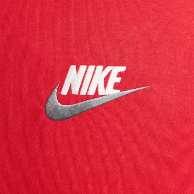 Sweat à capuche Nike Club French Terry FB7788-657 rouge avec logo Futura brodé et tissu éponge français