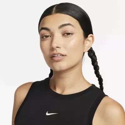 Débardeur Nike FB8279-010 noir femme en 61 % polyester, 30 % lyocell et 9 % élasthanne