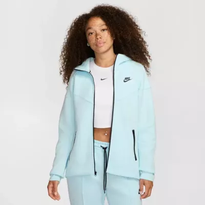 Veste Nike Tech Fleece Windrunner FB8338-474 bleue femme avec tissu premium et poches zippées