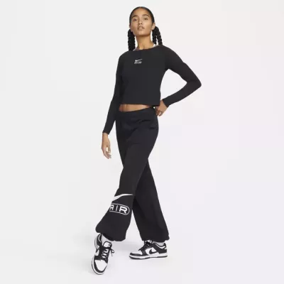 Jogging Nike Sportswear FN1902-010 noir femme avec tissu French Terry et chevilles élastiquées