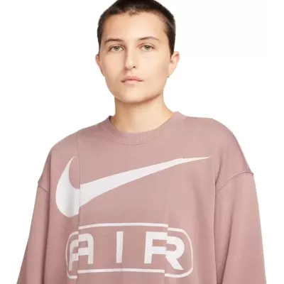 Sweat Nike Sportswear FN1897-208 mauve femme avec coupe oversize et design rétro revisité