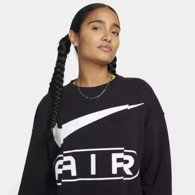 Sweat Nike Sportswear FN1897-010 noir femme avec coupe oversize et empiècements rétro modernes