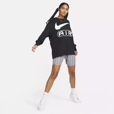 Sweat Nike Sportswear FN1897-010 noir femme avec coupe oversize et empiècements rétro modernes