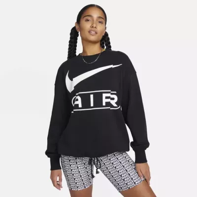 Sweat Nike Sportswear FN1897-010 noir femme avec coupe oversize et empiècements rétro modernes