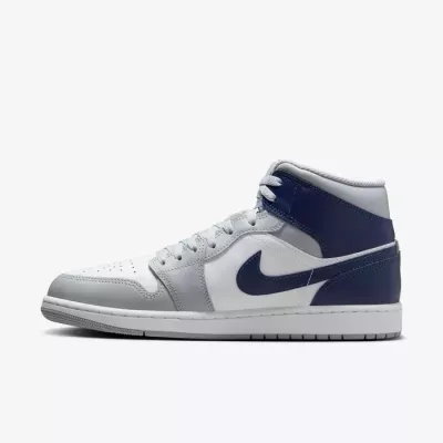 Baskets montantes Air Jordan 1 Mid homme blanc et bleu marine DQ8426-104
