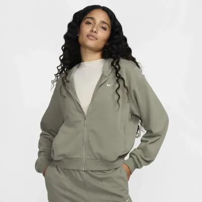 Nike Sportswear Chill Terry sweat zippé à capuche loose femme kaki FN2415-320