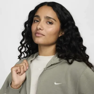 Nike Sportswear Chill Terry sweat zippé à capuche loose femme kaki FN2415-320