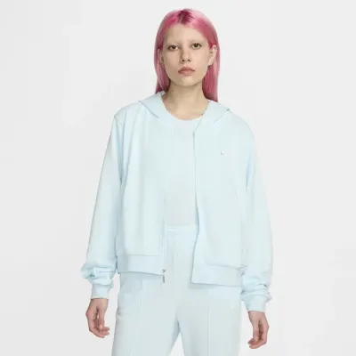 Nike Sportswear Chill Terry sweat zippé à capuche loose femme bleu glace FN2415-474