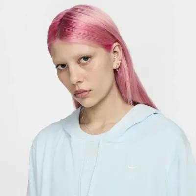 Nike Sportswear Chill Terry sweat zippé à capuche loose femme bleu glace FN2415-474