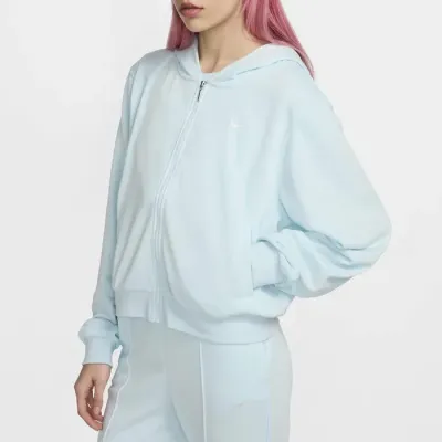 Nike Sportswear Chill Terry sweat zippé à capuche loose femme bleu glace FN2415-474