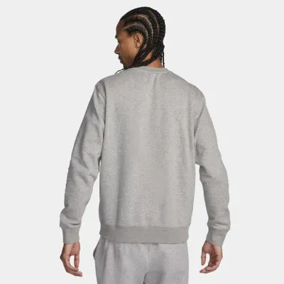 Nike Club Fleece sweat col rond manches longues homme gris chiné multi-logos FN2610-063
