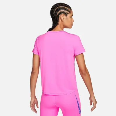 Nike One Swoosh Dri-FIT t-shirt running manches courtes femme rose fluo FN2618-675