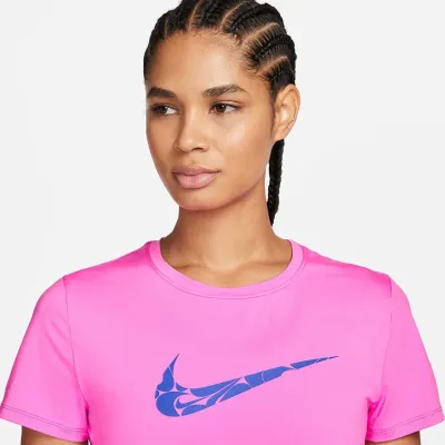 Nike One Swoosh Dri-FIT t-shirt running manches courtes femme rose fluo FN2618-675