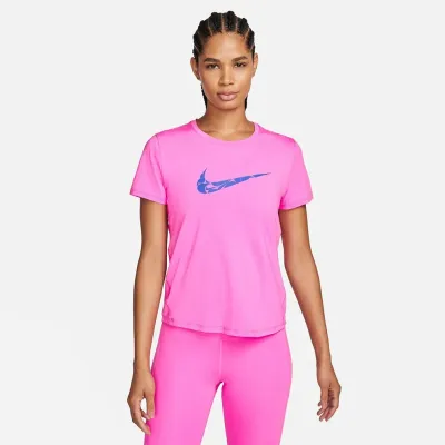 Nike One Swoosh Dri-FIT t-shirt running manches courtes femme rose fluo FN2618-675