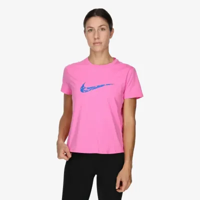 Nike One Swoosh Dri-FIT t-shirt running manches courtes femme rose fluo FN2618-675