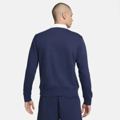 Nike Club Fleece polo manches longues homme bleu marine logo collegiate FN3112-410