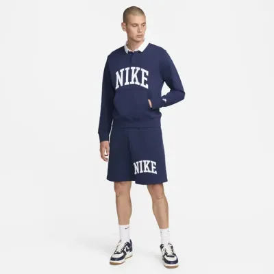 Nike Club Fleece polo manches longues homme bleu marine logo collegiate FN3112-410
