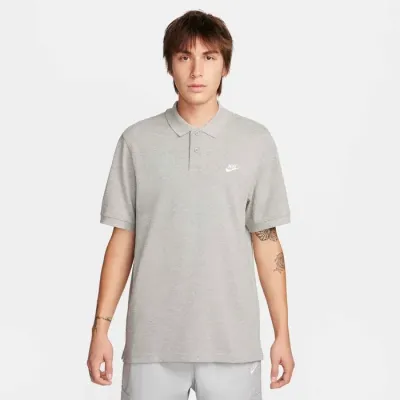 Nike Club polo manches courtes homme gris chiné logo Swoosh brodé FN3894-063