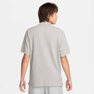 Nike Club polo manches courtes homme gris chiné logo Swoosh brodé FN3894-063