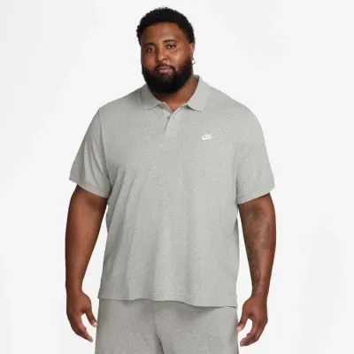 Nike Club polo manches courtes homme gris chiné logo Swoosh brodé FN3894-063