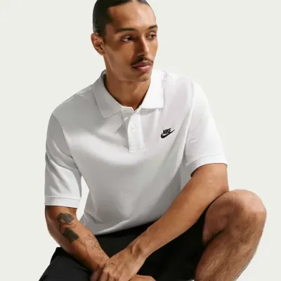 Nike Club polo manches courtes homme blanc logo Swoosh brodé FN3894-100