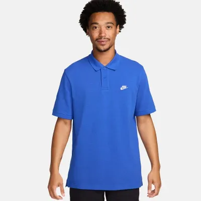 Nike Club polo manches courtes homme bleu royal logo Swoosh brodé FN3894-480