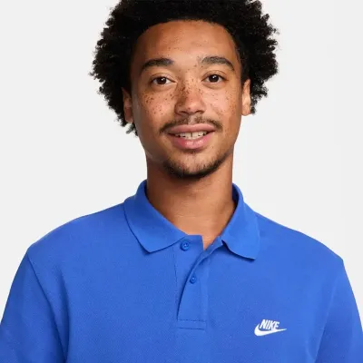 Nike Club polo manches courtes homme bleu royal logo Swoosh brodé FN3894-480
